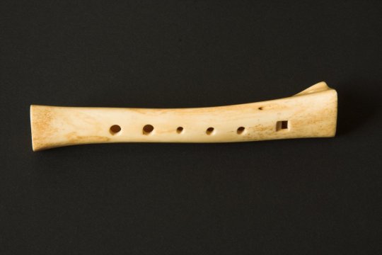 Bear bone with holes believed to be instrument used by neanderthals