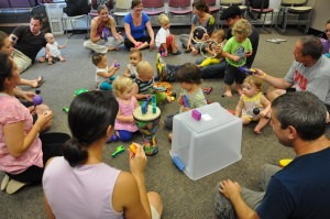 Photo showing a parent-child music group class