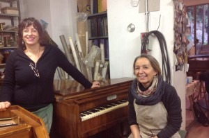 Antonella Conti and Donatella Degiampietro of the Laboratorio di restauro del fortepiano. Adrienne Isacoff