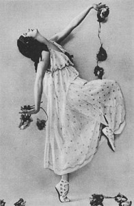 Anna Pavlova as a bacchante in Autumn. St. Petersburg, 1907.