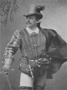 An autographed picture of Jean De Reszke playing Raoul in Les Huguenots