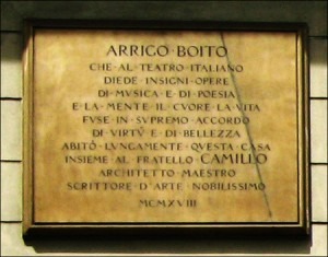 Plaque for Arrigo Boito