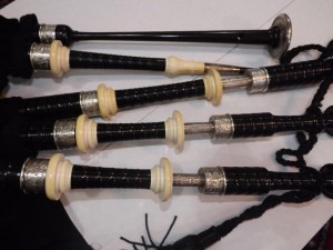 Rare ebony and ivory Henderson Bagpipe