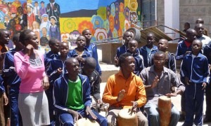 Children take part in the music programme at Magoso school in Kibera, Nairobi. Photograph: Wanny Angerer