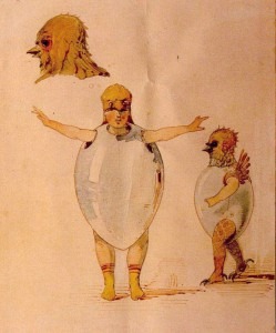 Viktor Hartmann: Sketch of unhatched chicks for the play Trilby. 