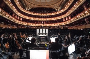 The view from the main stage Orchestra Pit at the Royal Opera House Credit: ROH/Sim Canetty-Clarke, 2014