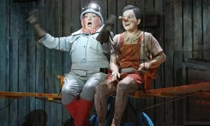 Carole Wilson and Victoria Simmonds in Jonathan Dove’s Adventures of Pinocchio at Opera North. Photograph: Tristram Kenton for the Guardian
