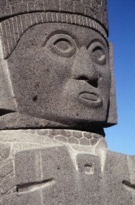 Detail of "Antlantean" statue from Tula, Mexico