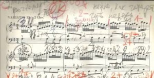 Andrei Gavrilov's annotations on the Goldberg Variations.  Credit: practisingthepiano.com