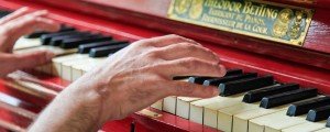 Red Theodor Betting Piano Photographed in Armenia, Yerevan