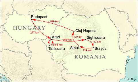 romania hungary map