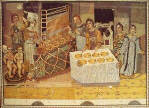 Mosaic found in a Byzantine villa in Maryamin, Syria of female musicians (4th-6th c. CE).PUBLIC DOMAIN VIA WIKIMEDIA