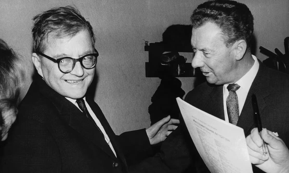 Dmitri Shostakovich with Benjamin Britten in 1966