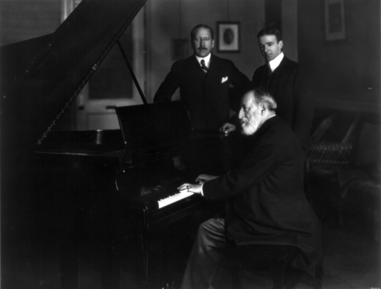 Camille Saint-Saëns at the piano, 1916 