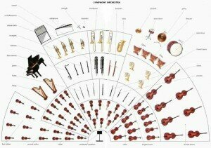 The layout of a Symphony Orchestra