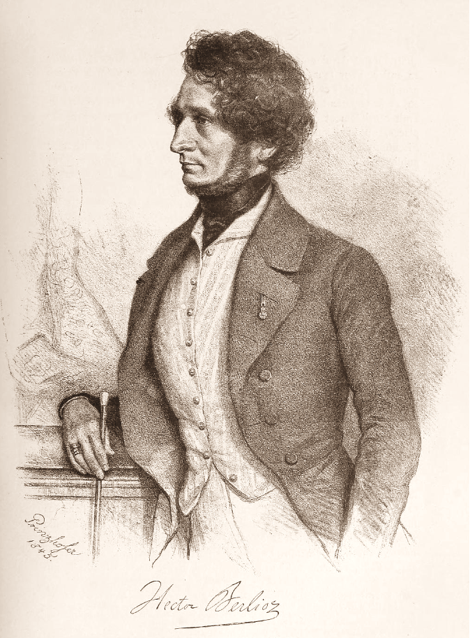 Portrait of composer Hector Berlioz by August Prinzhofer (1845)