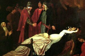 Lord Leighton Frederic: The Reconciliation of the Montagues and Capulets Over the Dead Bodies of Romeo and Juliet (1853-55) 