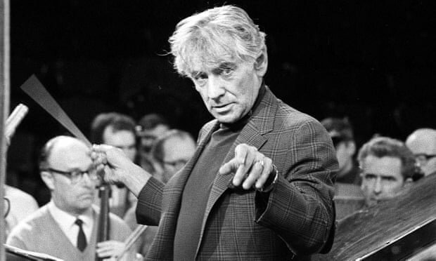 Leonard Bernstein conducting rehearsals at London’s Royal Albert Hall, for the Igor Stravinsky Memorial Concert