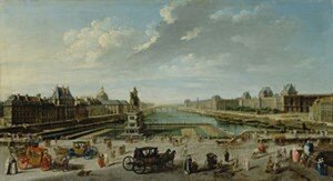 A View of Paris from the Pont Neuf by  Nicolas-Jean-Baptiste Raguenet © Wikimedia commons 