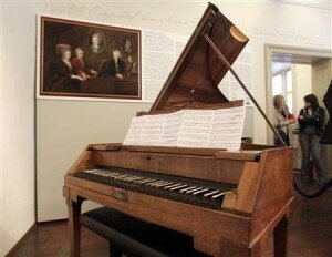 Wolfgang Amadeus Mozart's original Anton-Walter-piano pictured at Mozart's former apartment in central Vienna (REUTERS/Herwig Prammer) 