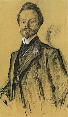 Portrait of Konstantin Balmont by Valentin Serov