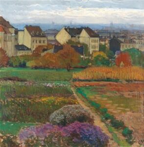 Painting of Döbling, Wien by Carl Moll