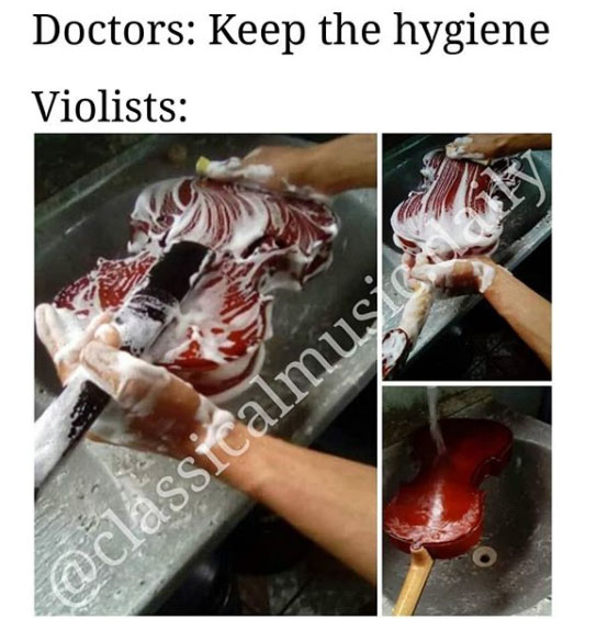 how violists keep the hygiene