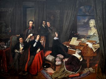 Liszt at the Piano</em> by Josef Danhauser