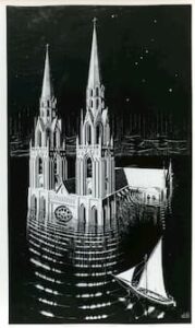 La Cathedrale engloutie – Escher (Brigham Young University Museum of Art)