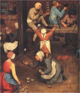 Pieter Bruegel, Children’s Games (detail of knuckbones and bubble blowing)
