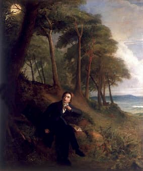 Joseph Severn's depiction of Keats listening to the nightingale (c. 1845)