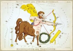 "Sagittarius and Corona Australis. Microscopium, and Telescopium.", plate 24 in Urania's Mirror, a set of celestial cards accompanied by A familiar treatise on astronomy ... by Jehoshaphat Aspin.