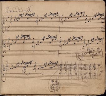 Manuscript of J.S. Bach's Prelude in C