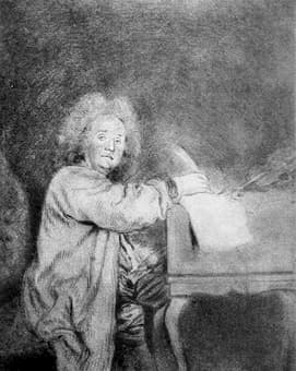 Portrait of Jean-Féry Rebel by Antoine Watteau, ca. 1710