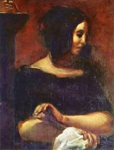 Portrait of George Sand by Delacroix