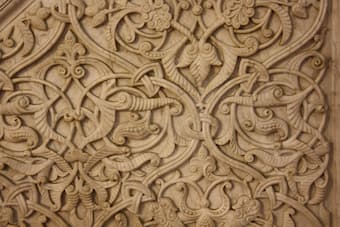 Arabesque carving from the Umayyad Mosque, Damascus, ca. 715 AD, inspiration for Two Arabesques