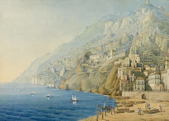 A painting of the Amalfi coast based on Mendelssohn's pencil sketch