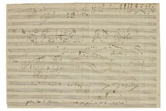 Sketch manuscript for Beethoven's "Emperor" Concerto 