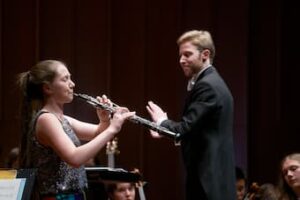 Conductor Leonard Weiss with Chayla Ueckert-Smith