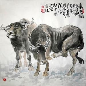 Ox Chinese painting