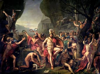 Jacques-Louis David: Leonidas at Thermopylae (1814) (Louvre Museum, Paris)