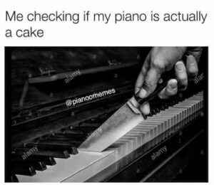 checking if piano is a cake