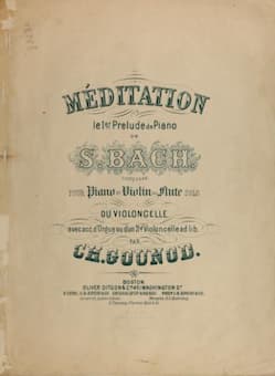 Méditation sur le premier Prelude de piano de J.S. Bach score cover