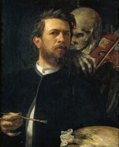 Arnold Böcklin: Self-portrait with fiddling Death