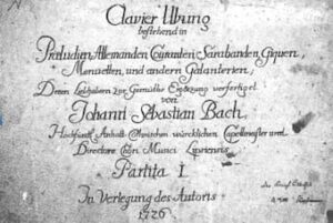Title page of the first partita, printed in 1726 by Balthasar Schmid of Nuremberg
