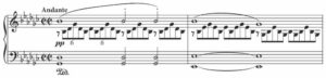 Opening bars of Schubert's G flat impromptu