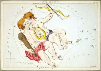 "Gemini", plate 18 in Urania's Mirror, a set of celestial cards accompanied by A familiar treatise on astronomy ... by Jehoshaphat Aspin