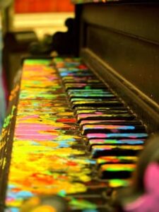 Colourful piano