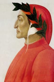 Posthumous portrait of Dante in tempera by Sandro Botticelli, 1495