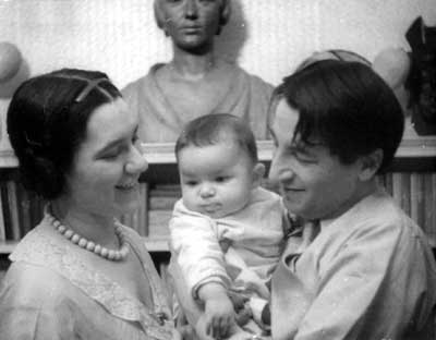 Nicolas Slonimsky with his family (With permission by Electra Slonimsky Yourke)